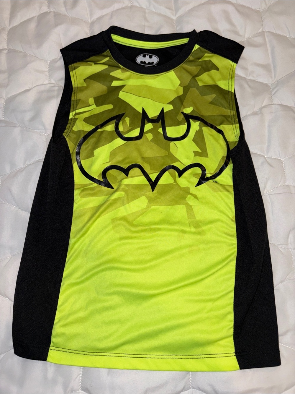 Batman Neon Green Sleeveless Athletic Shirt